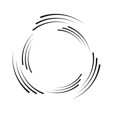 Girdap formunda siyah hız çizgileri, vektör illüstrasyonu