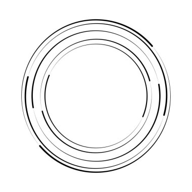 Daire biçiminde siyah hız çizgileri, vektör illüstrasyonu