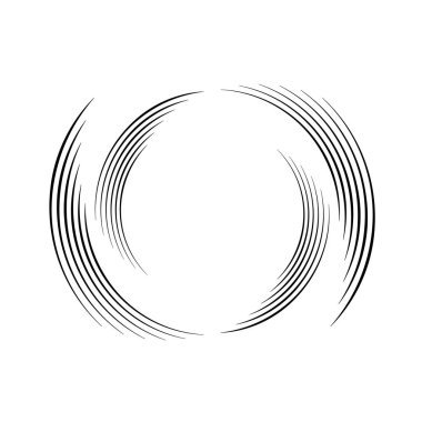 Daire biçiminde siyah vektör hız çizgileri, vektör illüstrasyonu