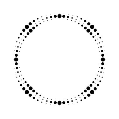 Siyah vektör daire biçiminde benekli şekil, vektör illüstrasyonu
