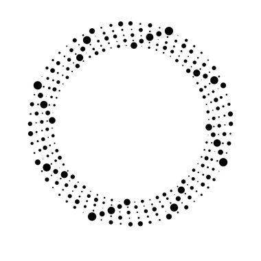 Siyah vektör halka formunda benekli şekil, vektör illüstrasyonu