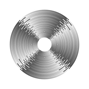 Daire biçiminde siyah vektör eğri hız çizgileri, vektör illüstrasyonu