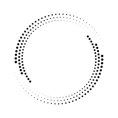 Siyah vektör yarım ton noktalar sarmal formda, vektör illüstrasyonu