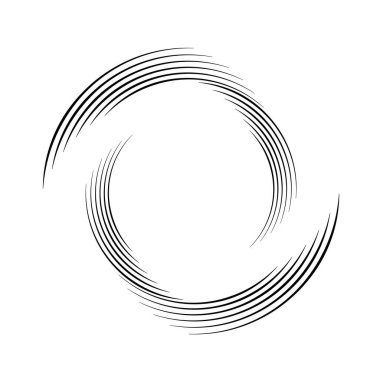 Girdap formunda siyah vektör çizgileri, vektör illüstrasyonu