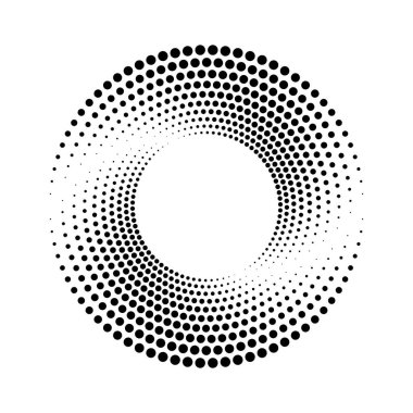 Sarmal formda yarım ton noktalar, vektör illüstrasyonu