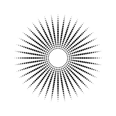 Çember biçiminde siyah noktalı çizgiler, vektör illüstrasyonu