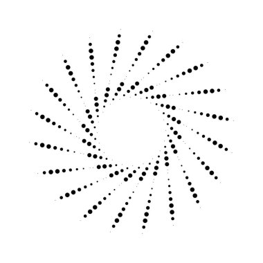 Girdap formunda siyah noktalı hız çizgileri, vektör illüstrasyonu