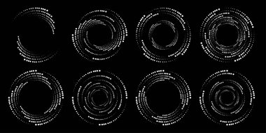 Beyaz yarım tonlu noktalı çizgiler sarmal formda, vektör illüstrasyonu