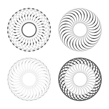 Soyut siyah noktalı çerçeveler kümesi, vektör illüstrasyonu