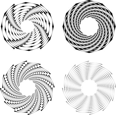 Girdap formunda siyah hız çizgileri kümesi, vektör illüstrasyonu
