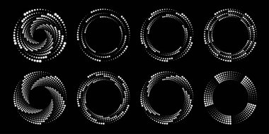 Sarmal formda yarım tonlu beyaz noktalar kümesi, vektör çizimi