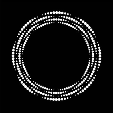 Çember biçiminde beyaz noktalı çizgiler, vektör illüstrasyonu