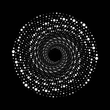 Girdap formunda beyaz soyut şekil, vektör illüstrasyonu