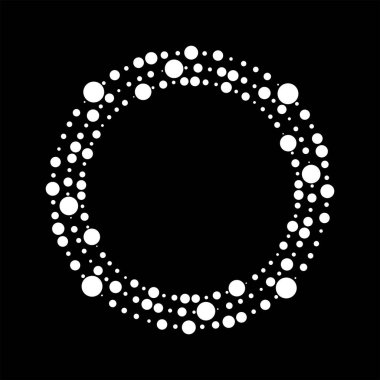 Çember şeklinde beyaz noktalı çizgiler, vektör illüstrasyonu
