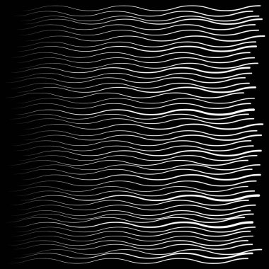 Soyut formda beyaz yatay dalgalı hız çizgileri, vektör illüstrasyonu