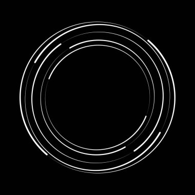 Çember biçiminde beyaz hız çizgileri, vektör illüstrasyonu