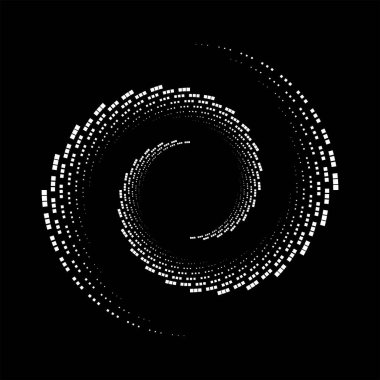 Beyaz yarım tonlu kareler girdap şeklinde, vektör illüstrasyonu