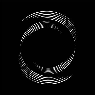 Daire biçiminde beyaz vektör hız çizgileri, vektör illüstrasyonu