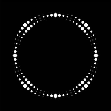 Beyaz vektör daire biçiminde benekli şekil, vektör illüstrasyonu
