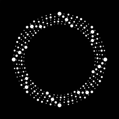 Beyaz vektör halka formunda benekli şekil, vektör illüstrasyonu