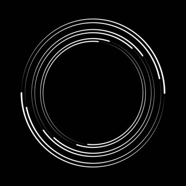 Daire biçiminde beyaz vektör hız çizgileri, vektör illüstrasyonu