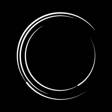 Çember biçiminde beyaz vektör çizgileri, vektör illüstrasyonu