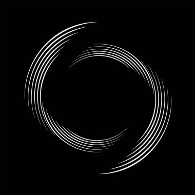 Girdap formunda beyaz vektör çizgileri, vektör illüstrasyonu