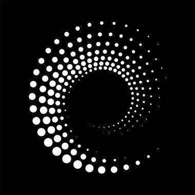 Beyaz girdap yarım ton noktaları, vektör illüstrasyonu