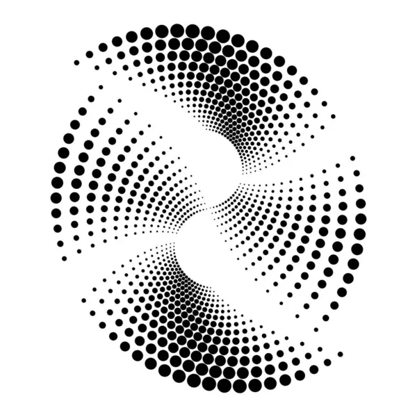 Yarım ton noktalı soyut siyah şekil, vektör illüstrasyonu