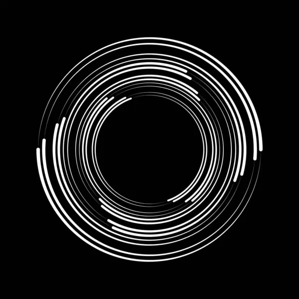 Çember biçiminde soyut beyaz vektör hız çizgileri, vektör illüstrasyonu