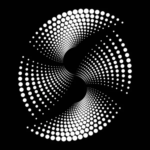 Yarım ton noktalı soyut beyaz şekil, vektör illüstrasyonu