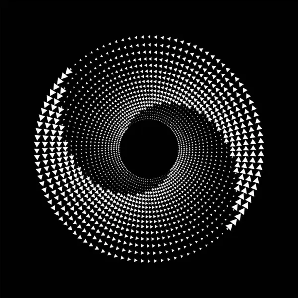 Girdap formunda soyut beyaz küçük üçgenler, vektör illüstrasyonu