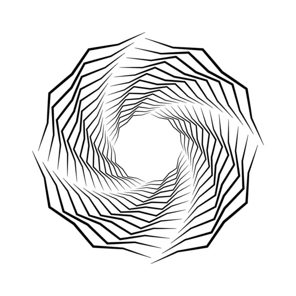 Girdap formunda siyah soyut zikzak çizgileri, vektör illüstrasyonu