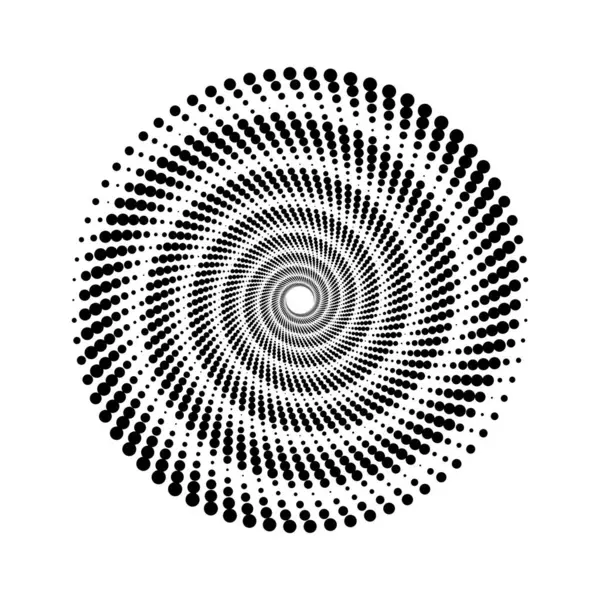 Girdap formunda siyah noktalı daire şekli, vektör illüstrasyonu