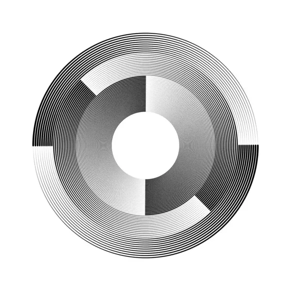 Daire biçiminde siyah vektör hız çizgileri, vektör illüstrasyonu