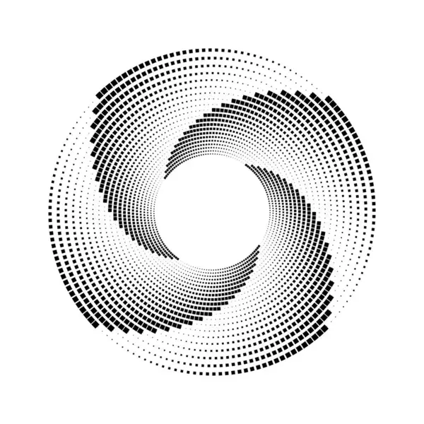 Siyah vektör girdap formunda küçük kareler, vektör illüstrasyonu
