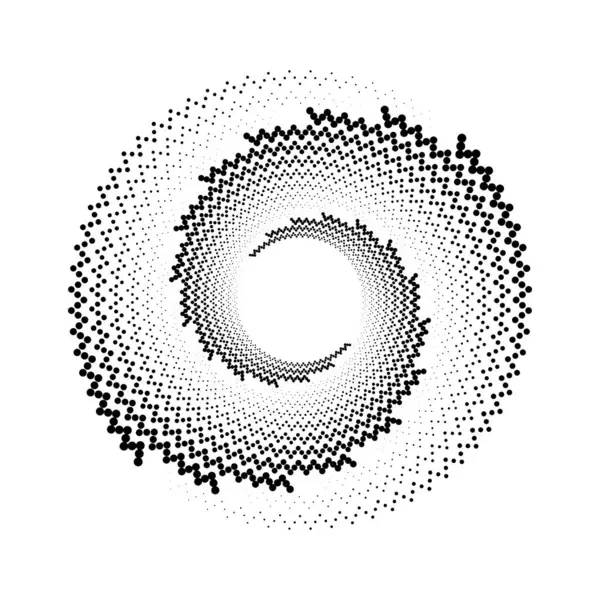 Siyah zigzag yarım ton noktalı girdap şekli, vektör illüstrasyonu