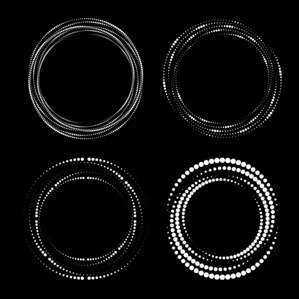 Girdap formunda soyut beyaz noktalı çizgiler kümesi, vektör illüstrasyonu