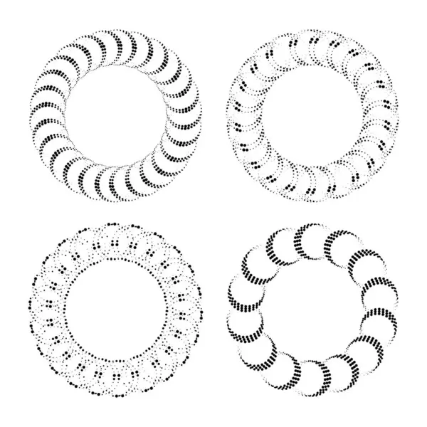 Soyut siyah noktalı çerçeveler kümesi, vektör illüstrasyonu