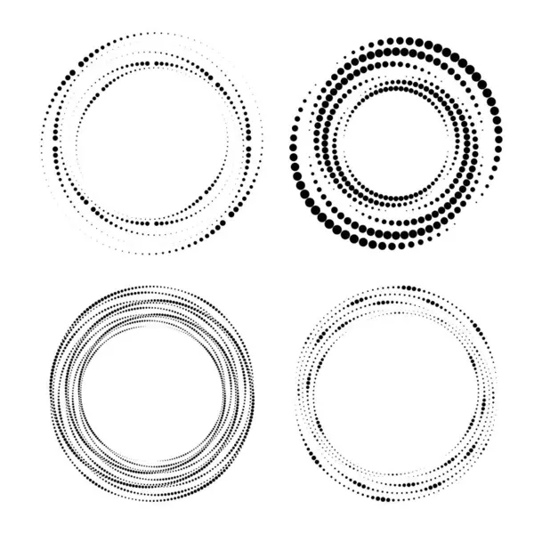 Girdap formunda soyut siyah noktalı çizgiler kümesi, vektör illüstrasyonu