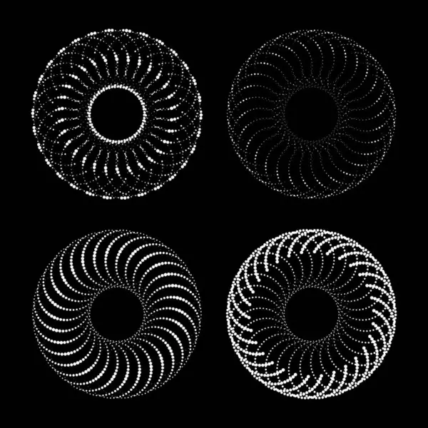 Soyut beyaz noktalı çerçeveler kümesi, vektör illüstrasyonu