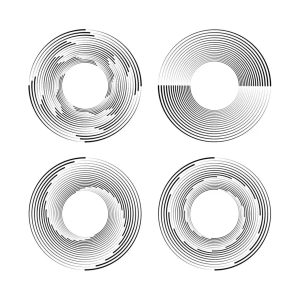 Sarmal formda siyah vektör çizgileri kümesi, vektör illüstrasyonu