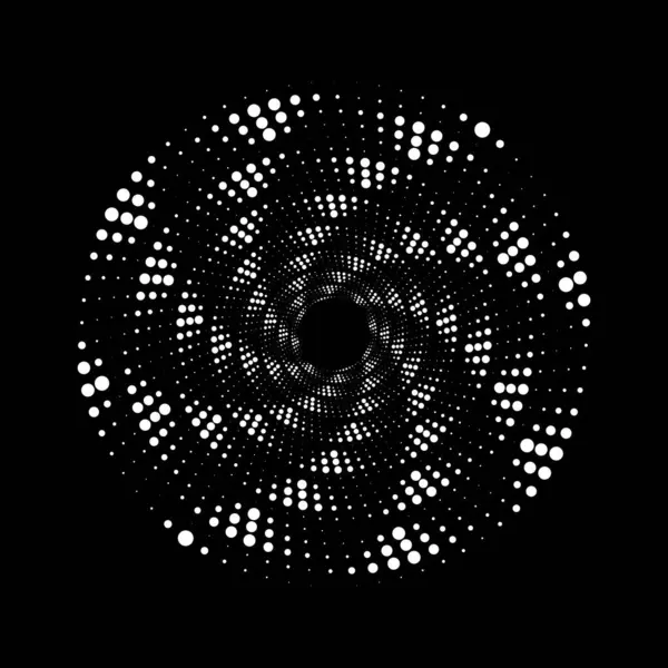 Girdap formunda beyaz noktalı daire şekli, vektör illüstrasyonu