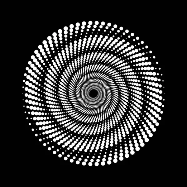 Girdap formunda beyaz noktalı daire şekli, vektör illüstrasyonu