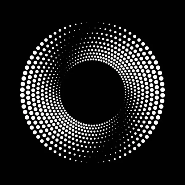 Girdap formunda beyaz yarım ton noktalar, vektör illüstrasyonu