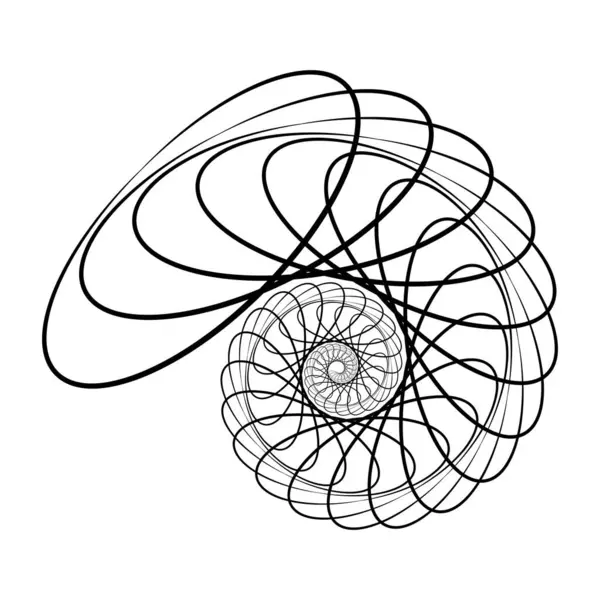 Sarmal biçimde döndürülmüş beyaz elips, vektör illüstrasyonu