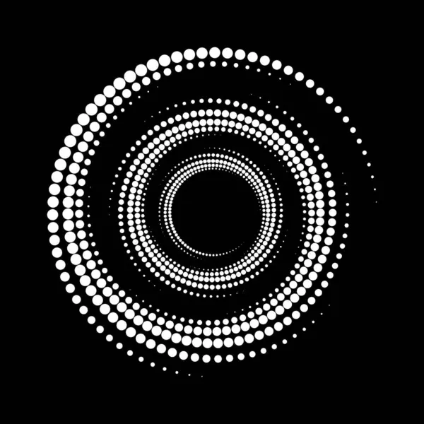 Yarım ton noktalı beyaz girdap şekli, vektör illüstrasyonu