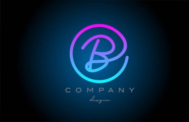 pink B alphabet letter logo icon design. Handwritten connected creative template for business and company