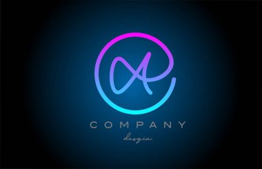 pink A alphabet letter logo icon design. Handwritten connected creative template for business and company