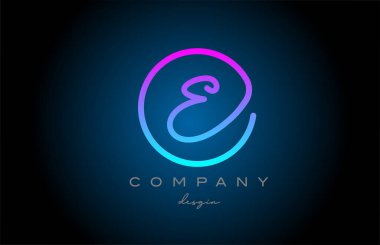 pink E alphabet letter logo icon design. Handwritten connected creative template for business and company